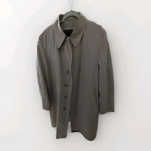 VTG London Fog Maincoats 44 Reg. Trench Coat  Removable Faux Fur Liner Light Tan